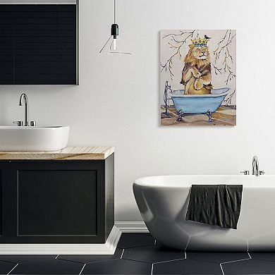 Stupell Home Decor Regal Jungle Lion Bath Canvas Wall Art
