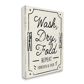 Stupell Home Decor Retro Inspired Laundry Repeat Canvas Wall Art