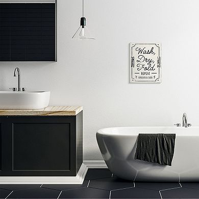 Stupell Home Decor Retro Inspired Laundry Repeat Canvas Wall Art