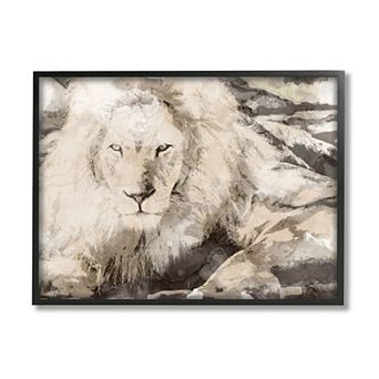 Stupell Home Decor Sepia Tone Jungle Lion Portrait Framed Wall Art
