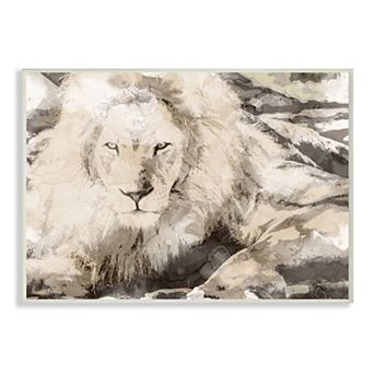 Stupell Home Decor Sepia Tone Jungle Lion Portrait Plaque Wall Art