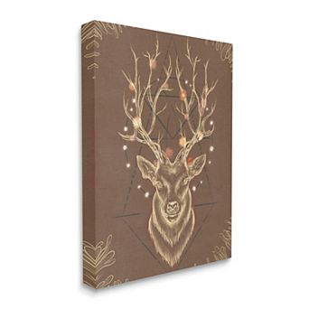 Stupell Home Decor Rustic Deer Geometric Canvas Wall Art
