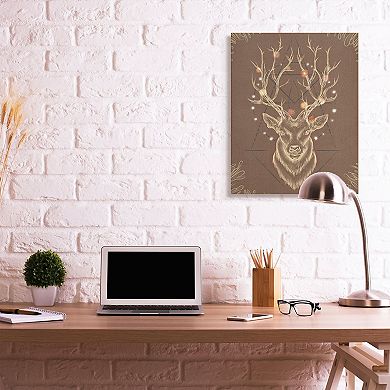 Stupell Home Decor Rustic Deer Geometric Canvas Wall Art