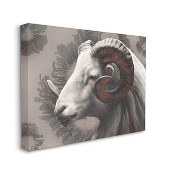 Stupell Home Decor Big Horn Ram Portrait Canvas Wall Art