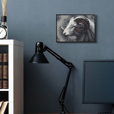 Stupell Home Decor Big Horn Ram Portrait Framed Wall Art