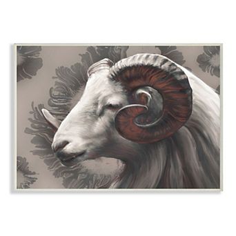 Stupell Home Decor Big Horn Ram Portrait Plaque Wall Art