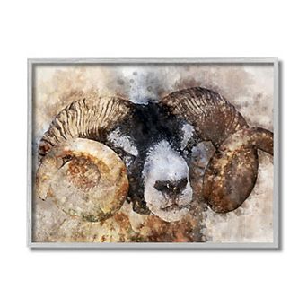 Stupell Home Decor Big Horned Ram Dreamlike Portrait Framed Wall Art