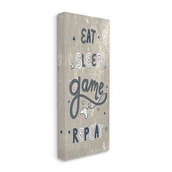Stupell Home Decor Eat Sleep Game Canvas Wall Art