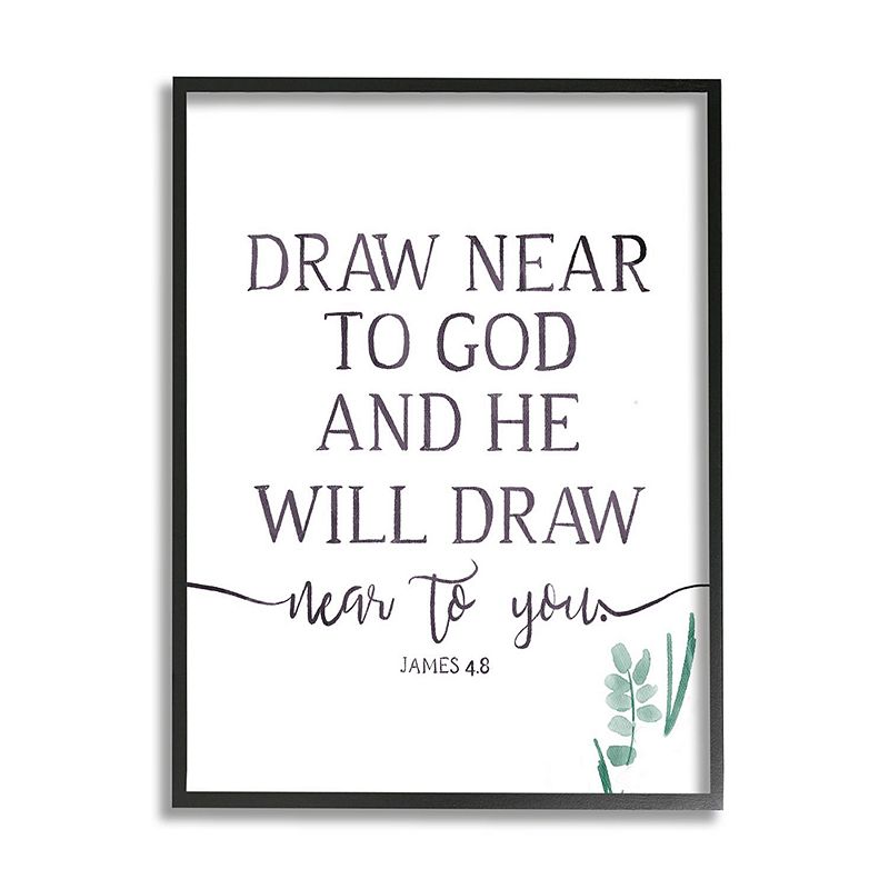 Stupell Home Decor He Will Draw Near Framed Wall Art, White