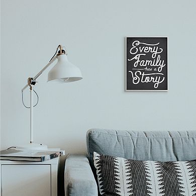 Stupell Home Decor Every Family Story Cursive Framed Wall Art