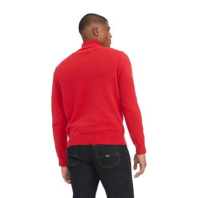 Men's Combed-Cotton Quarter-Zip Sweater