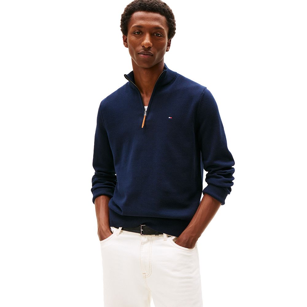 Men's Tommy Hilfiger Combed-Cotton Quarter-Zip Sweater