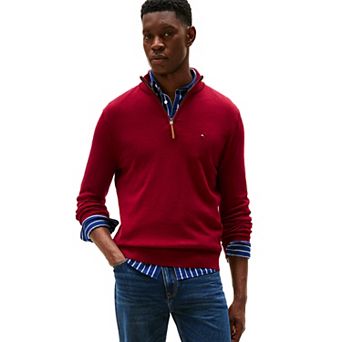 Men's Tommy Hilfiger Combed-Cotton Quarter-Zip Sweater