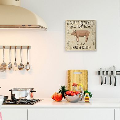 Stupell Home Decor Vintage Farm Pig Canvas Wall Art