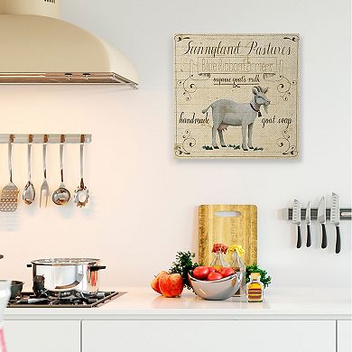 Stupell Home Decor Rustic Farm Goat Canvas Wall Art