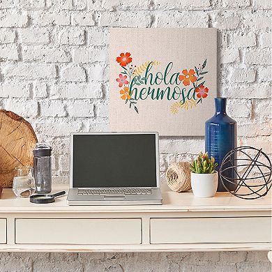 Stupell Home Decor Hola Hermosa Spanish Canvas Wall Art