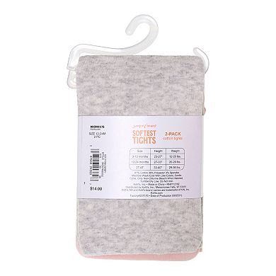 Baby / Toddler Girl Jumping Beans® 2-Pack Pink & Gray Softest Tights