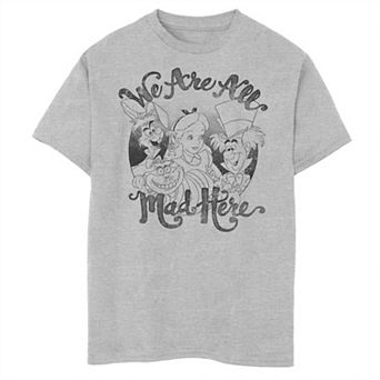 Disney's Alice In Wonderland Boys 6-20 Group Shot We Are All Mad Here Graphic Tee