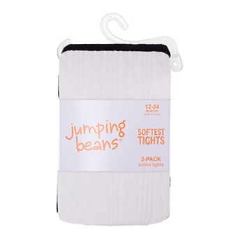 Baby & Toddler Girl Jumping Beans® 2-Pack Black & White Softest Tights