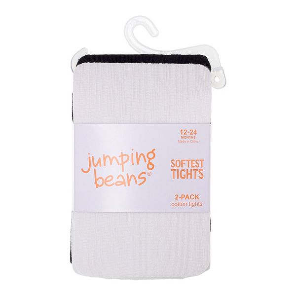 NEW Jumping Beans Kohls Girls 2 Pack Heavy wt Tights Pink White Sz