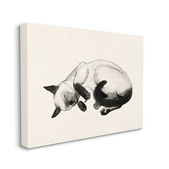 Stupell Home Decor Siamese Cat Nap Canvas Wall Art