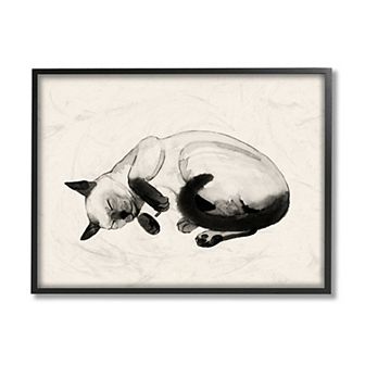 Stupell Home Decor Siamese Cat Nap Framed Wall Art
