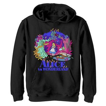 Disney's Alice In Wonderland Boys 8-20 Neon Floral Graphic Fleece Hoodie