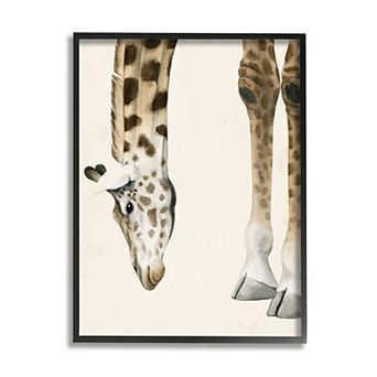 Stupell Home Decor Giraffe Grazing Safari Framed Wall Art