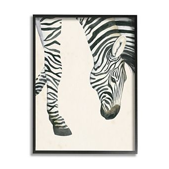 Stupell Home Decor Zebra Grazing Striped Framed Wall Art