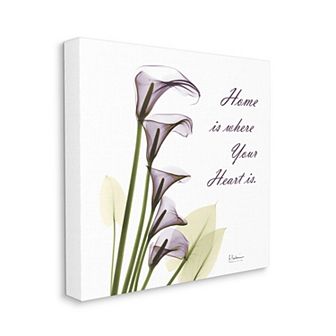 Stupell Home Decor Home Where Heart Is Calla Lily Canvas Wall Art
