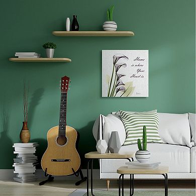 Stupell Home Decor Home Where Heart Is Calla Lily Canvas Wall Art