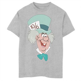 Disney's Alice In Wonderland Boys 6-20 Mad Hatter Big Face Graphic Tee
