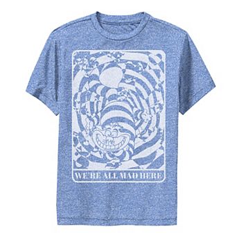Disney's Alice In Wonderland Boys 8-20 Cheshire Cat We're All Mad Here Performance Graphic Tee