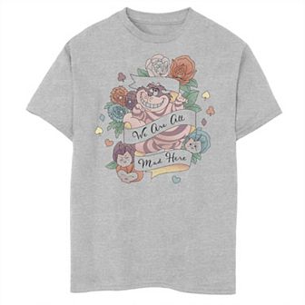 Disney's Alice In Wonderland Boys 8-20 We Are All Mad Here Tattoo Graphic Tee