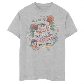 Disney's Alice In Wonderland Boys 6-20 We Are All Mad Here Tattoo Graphic Tee