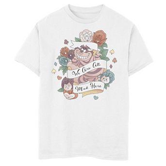 Disney's Alice In Wonderland Boys 8-20 We Are All Mad Here Tattoo Graphic Tee