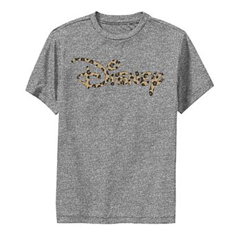 Disney's Boys 8-20 Logo Leopard Fill Performance Graphic Tee