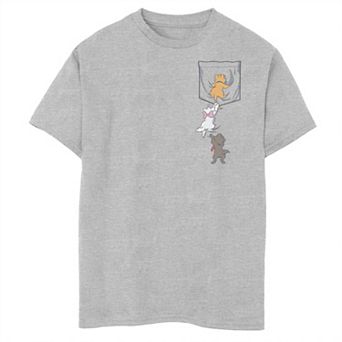 Disney's Aristocats Boys 8-20 Marie Toulouse Berlioz Kitten Pocket Graphic Tee