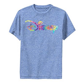 Disney's Boys 8-20 Rainbow Tie-Dye Chest Logo Performance Graphic Tee