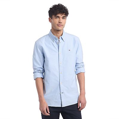 tommy hilfiger men's regular fit wrinkle resistant stretch dress shirt Fit and Flare Long Sleeve Lace Wedding Dress – daisystyledress main image 1