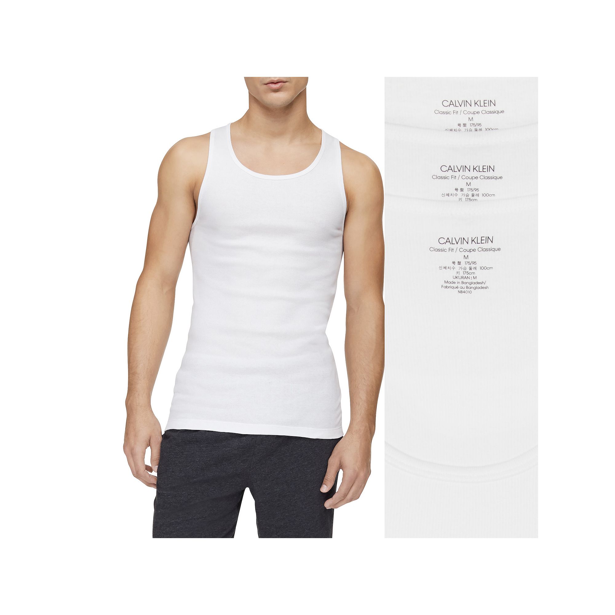 Mens Calvin Klein 3-pack Tank Top, Size: Small, White