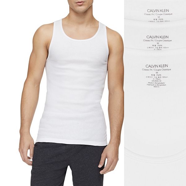 Calvin Klein Slim Rib Tank Top in White for Men