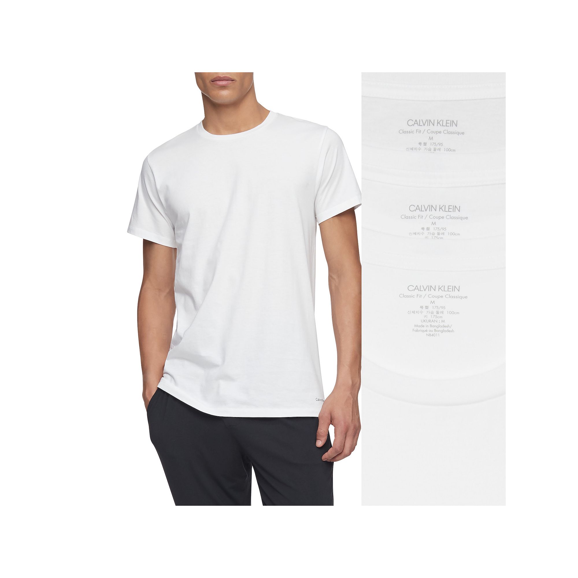 Mens Calvin Klein 3-pack Crewneck Tees, Size: Small, White