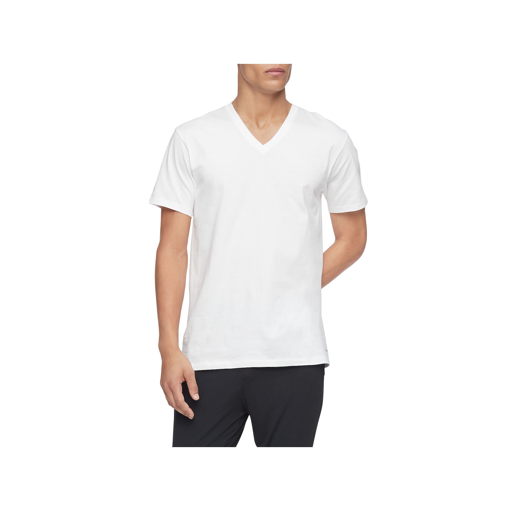 Mens Calvin Klein Classics 3-pack V-neck Tee, Size: Small, White
