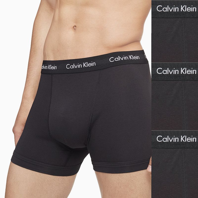 Mens Calvin Klein 3-pack Stretch Boxer Briefs, Size: XXL, Black