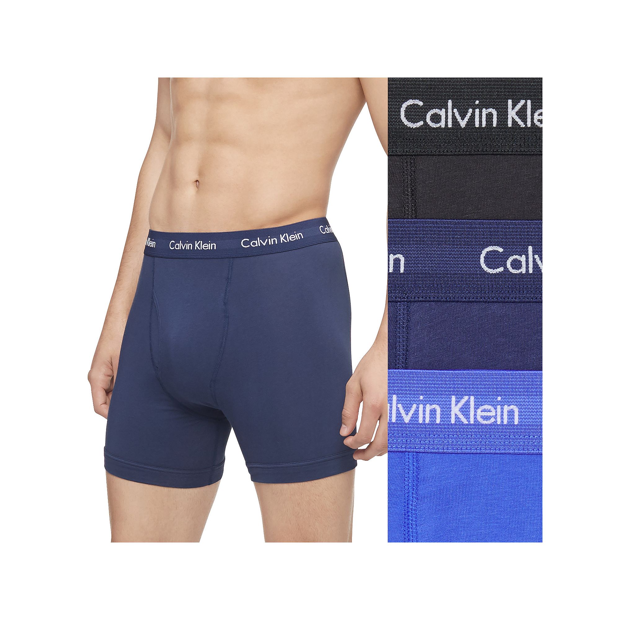 Mens Calvin Klein 3-pack Cotton Stretch Boxer Briefs, Size: Small, Black B