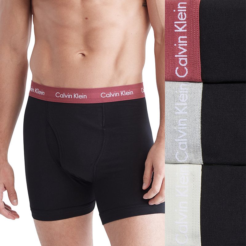 UPC 196807082728 product image for Men's Calvin Klein 3-pack Cotton Stretch Boxer Briefs, Size: XL, Pink Ovrfl | upcitemdb.com