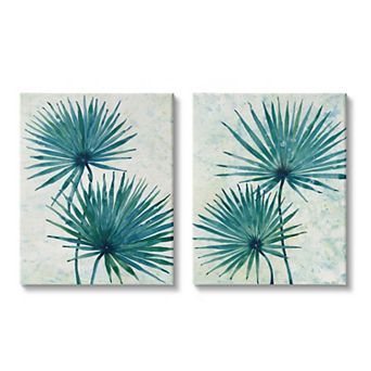 Stupell Home Decor Abstract Palm Fans Canvas Wall Art 2 pc Set