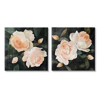 Stupell Home Decor Soft Pink Rose Garden Canvas Wall Art 2 pc Set