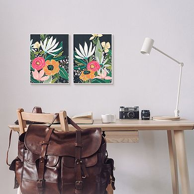 Stupell Home Decor Abstract Tropical Florals Canvas Wall Art 2-piece Set